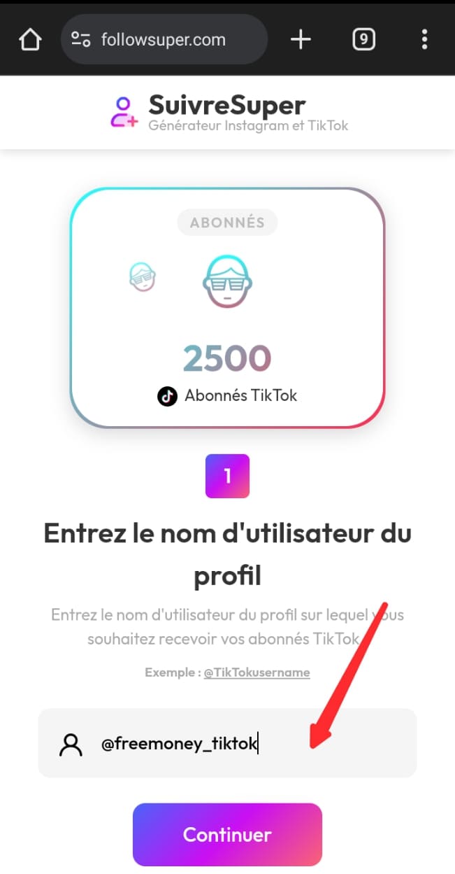 followsuper - site pour gagner des abo tiktok 2